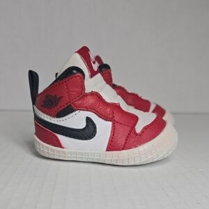 Kids Nike Air Jordan 1 Crib Booties Chicago AT3745-163 Red Sneakers Size 1C